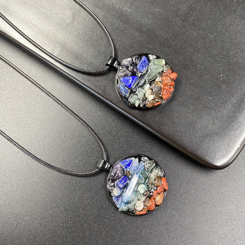 Chakra Crystal Chip Necklace