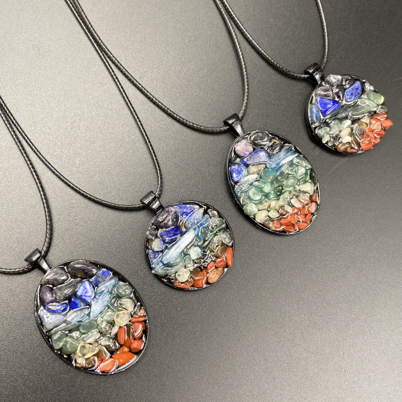 Chakra Crystal Chip Necklace