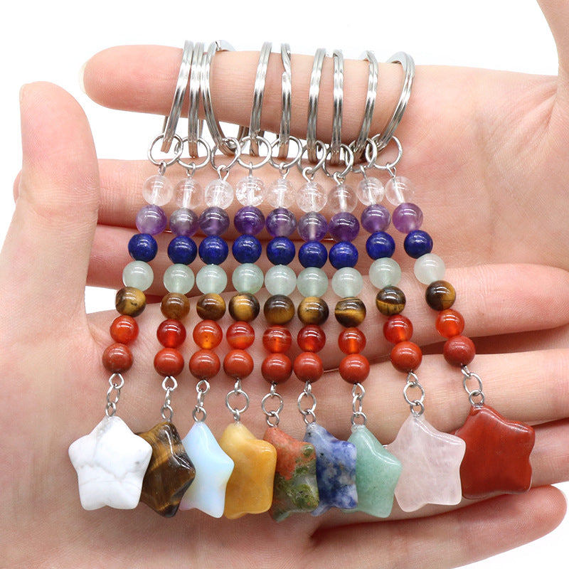 Crystal Star Chakra Key Chain