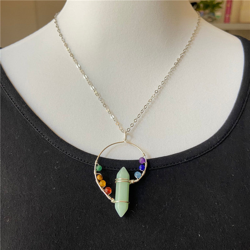 Chakra Bead Double Point Pendant