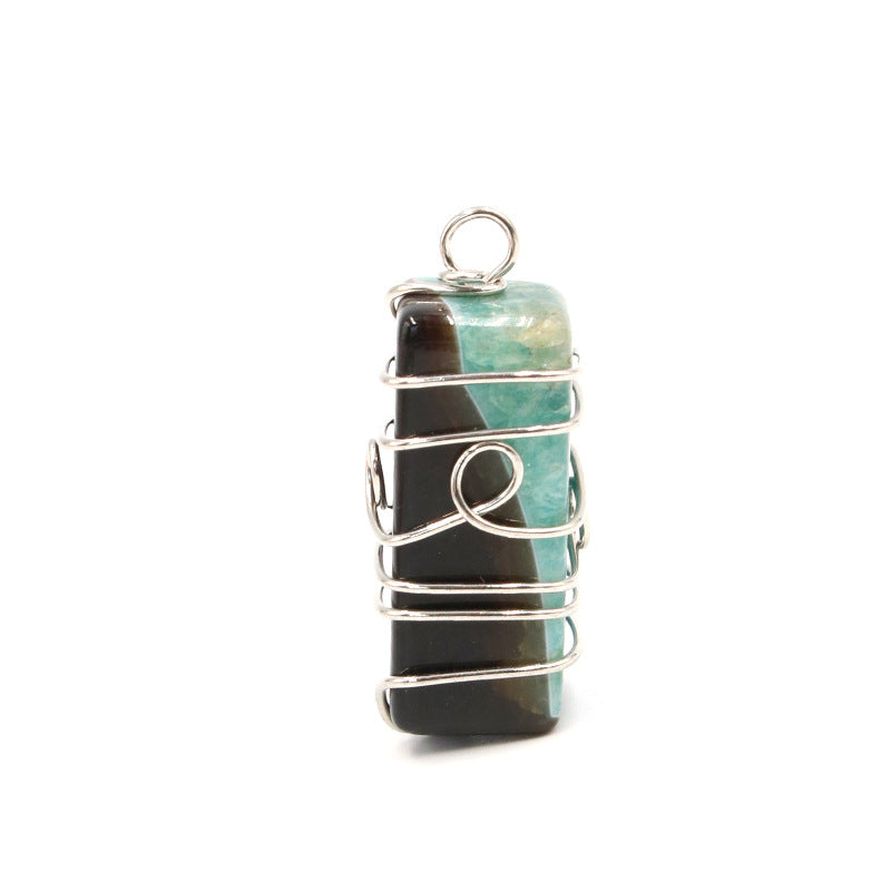 Agate Slab Wire Wrapped Pendant