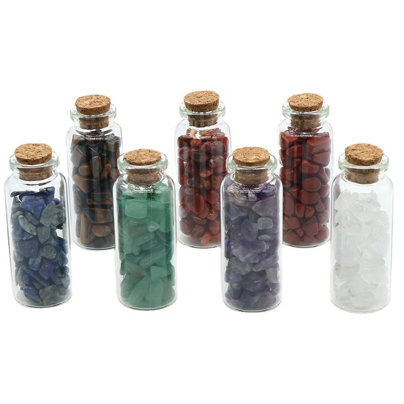 Chakra Crystal Chip Wishing Bottle Set