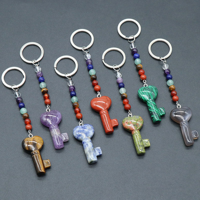 Crystal Heart Key Key Chain