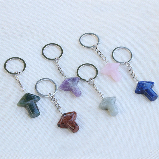 Crystal Mushroom Keychain