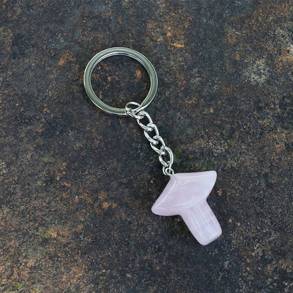 Crystal Mushroom Keychain