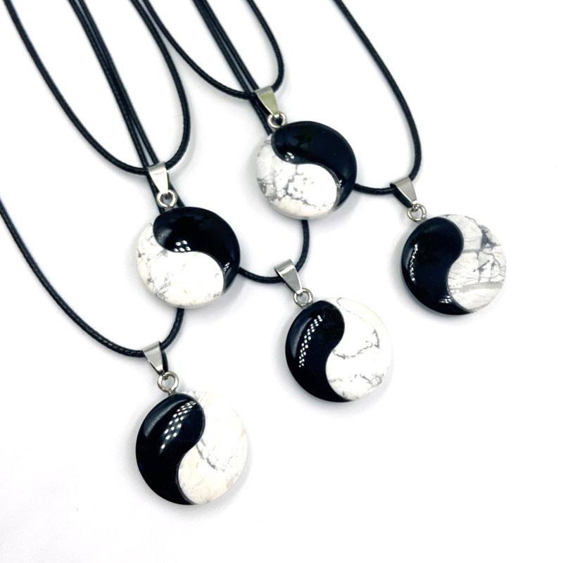 Yin Yang Symbol Crystal Necklace