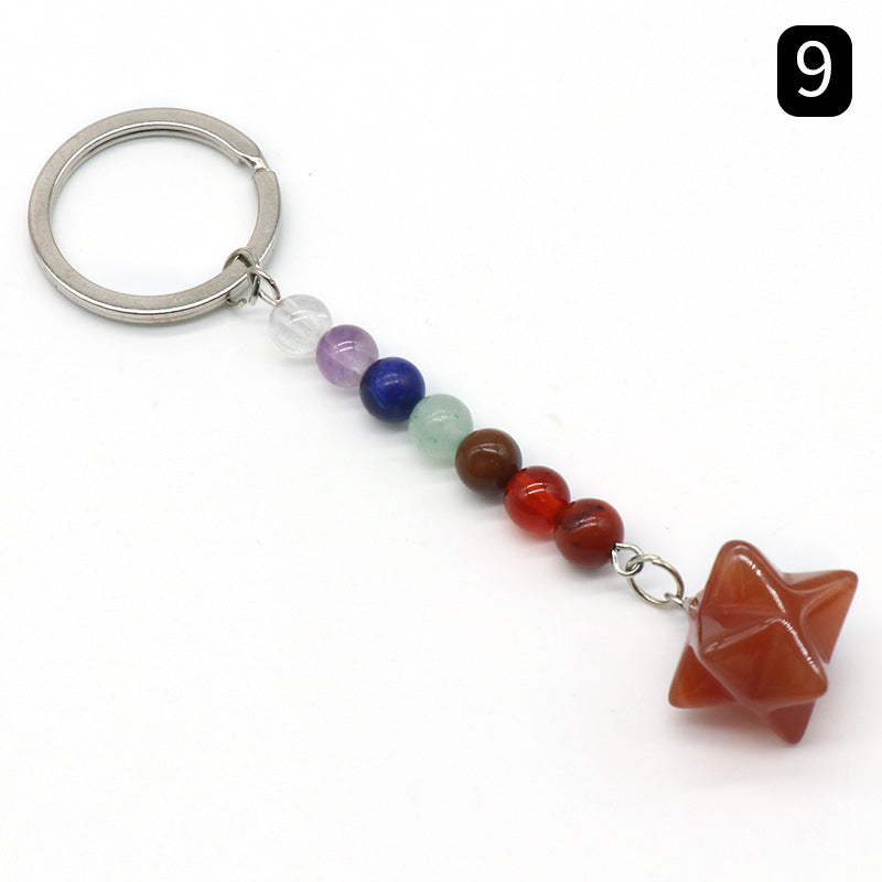 Crystal Merkaba Star Chakra Key Chain