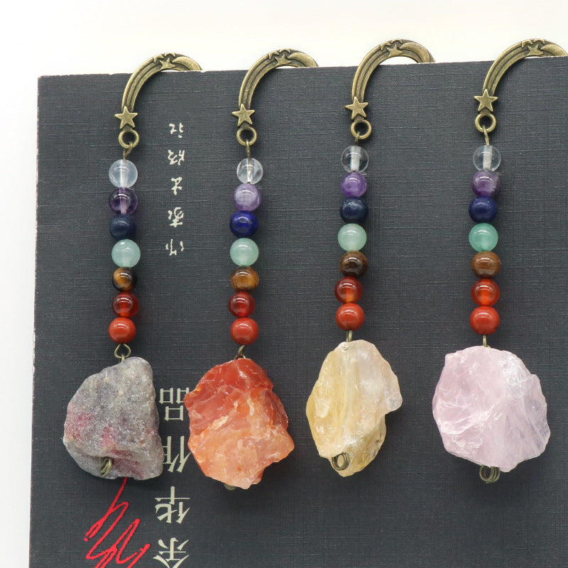 Natural Seven Chakra Raw Crystal Gemstone Bookmark