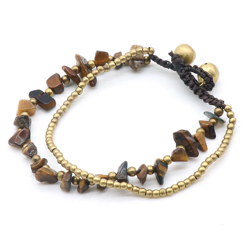 Crystal Chip&Gold Bell Bracelet