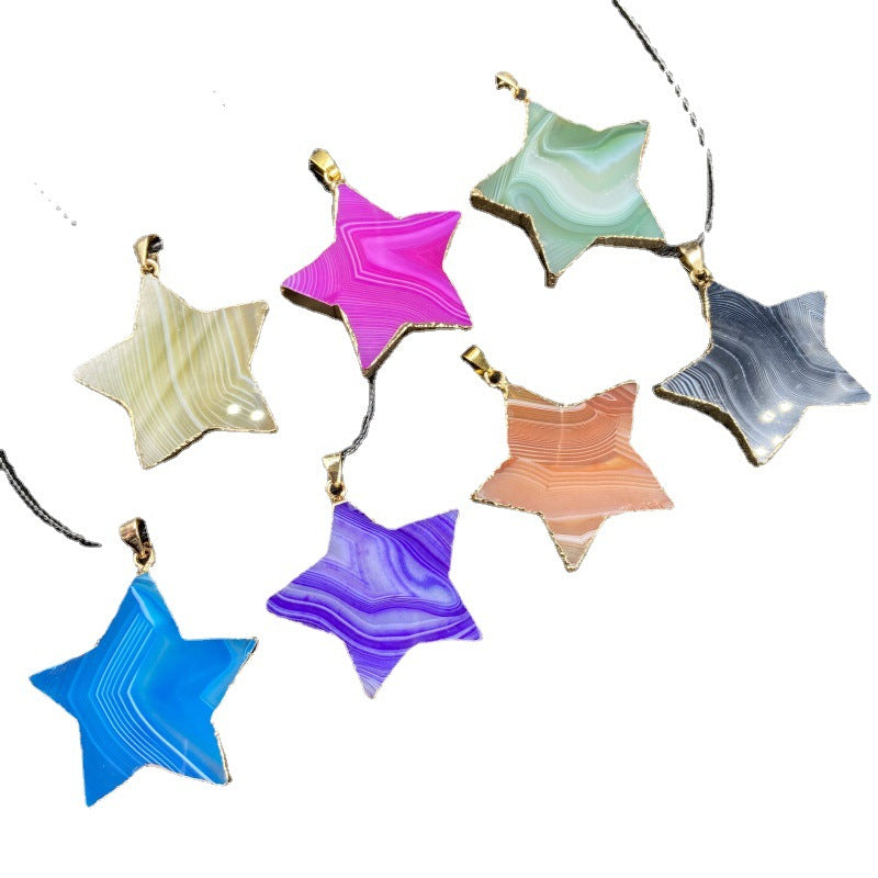 Colorful Agate Star Pendant