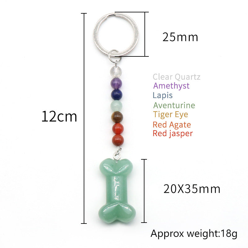 Crystal Bone Chakra Key Chain