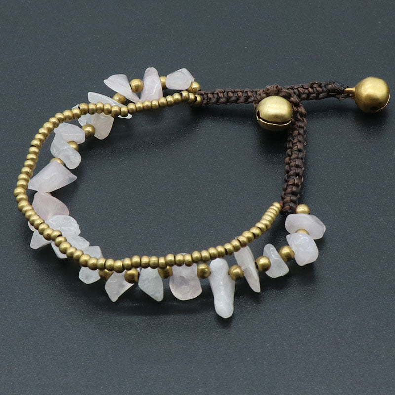 Crystal Chip&Gold Bell Bracelet