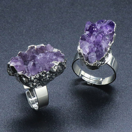 Amethyst Raw Cluster Ring