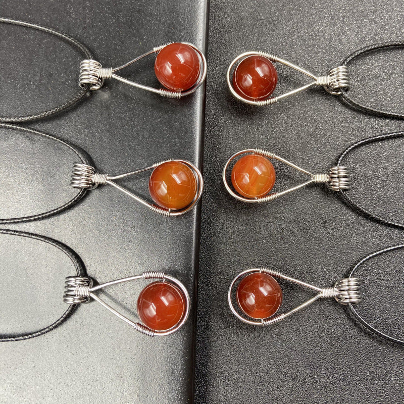 Red Agate Bead Pendant