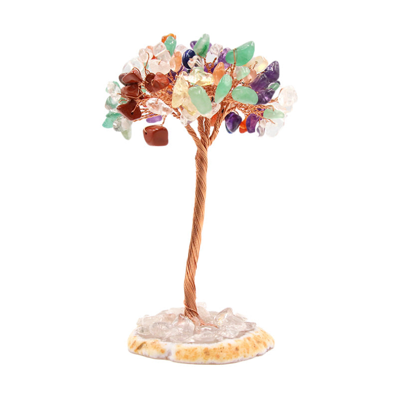 Agate Slice&Crystal Chip Money Tree