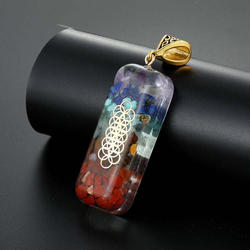 Chakra Chip Stones Orgone Pendant