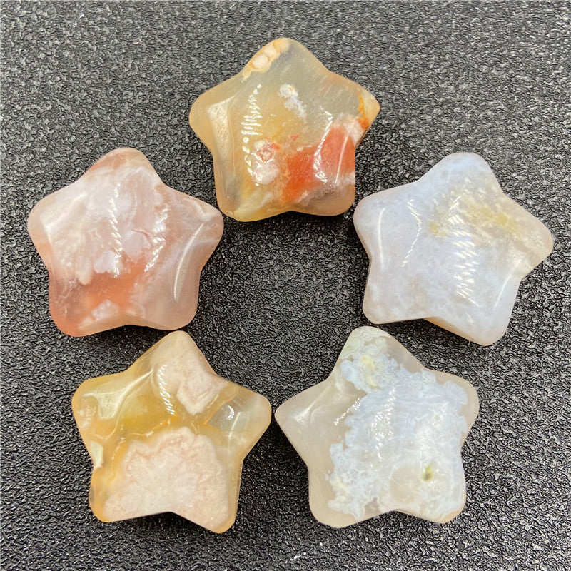 Flower Agate Star&Moon