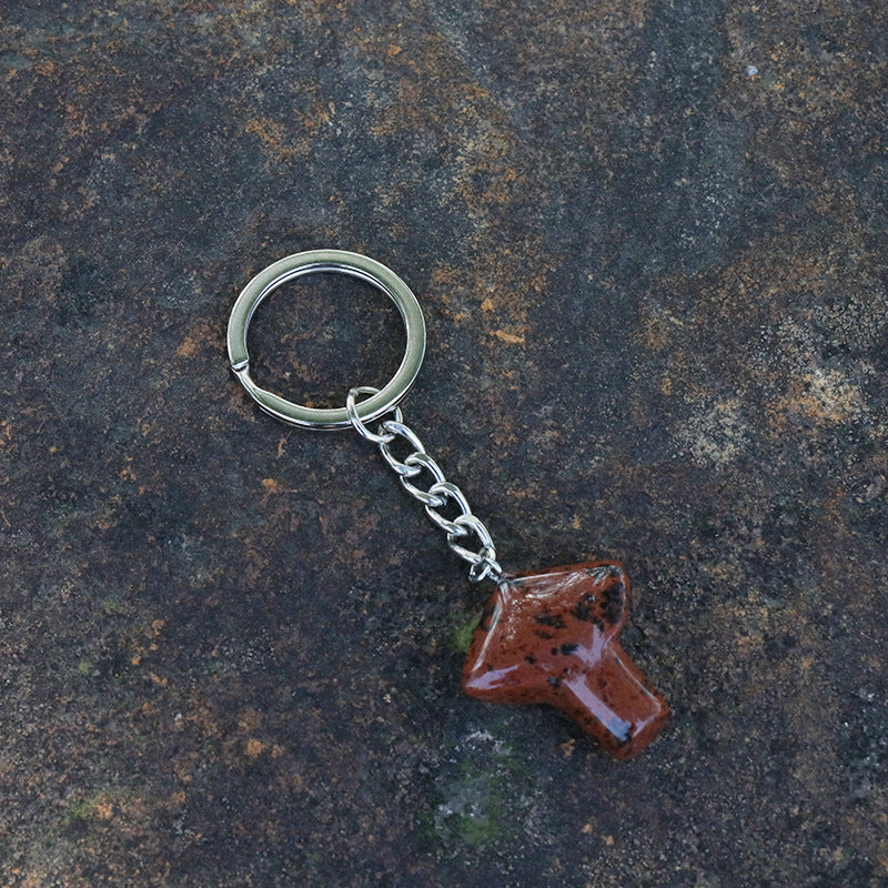 Crystal Mushroom Keychain