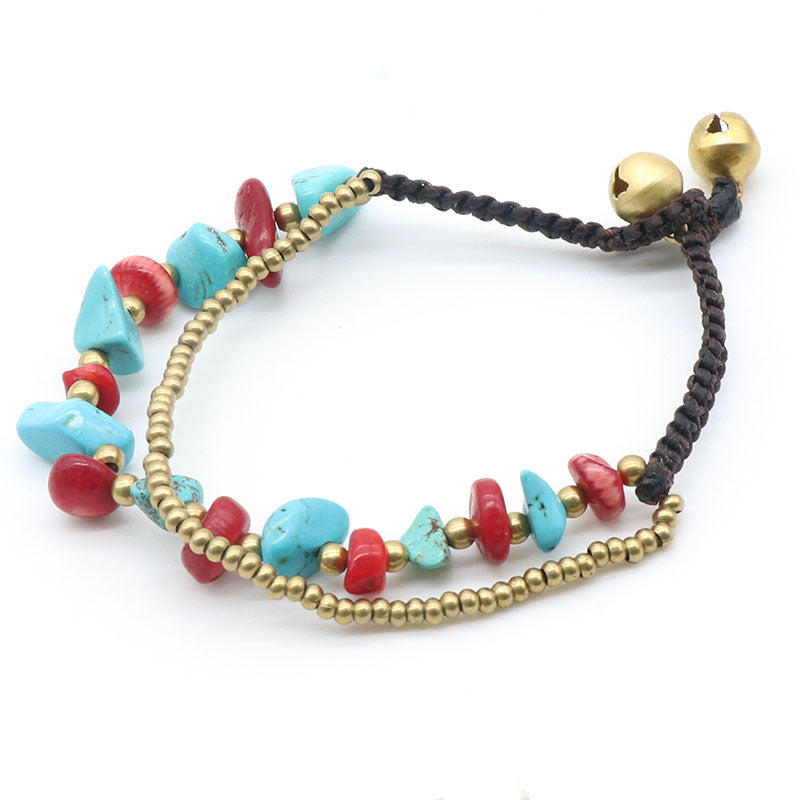 Crystal Chip&Gold Bell Bracelet