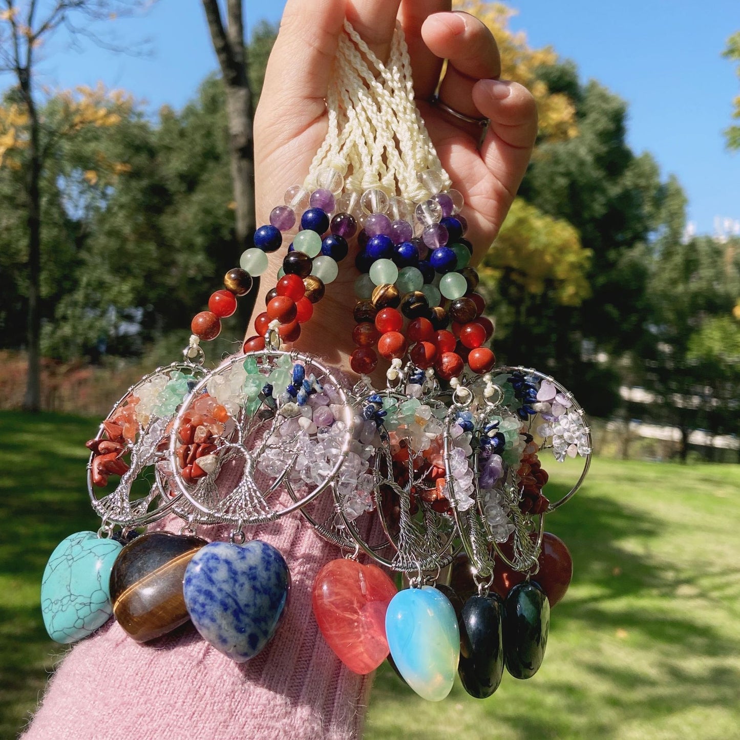 Chakra Bead&Life Tree&Heart Hanging