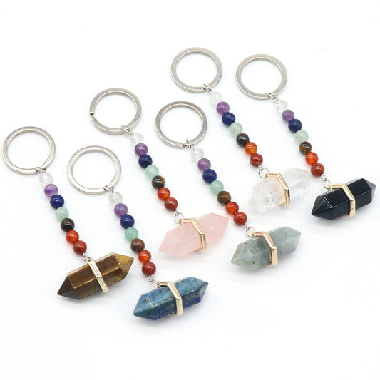 Crystal Double Point Chakra Key Chain