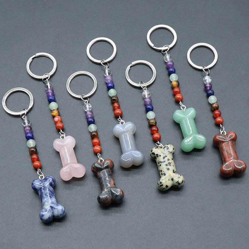 Crystal Bone Chakra Key Chain