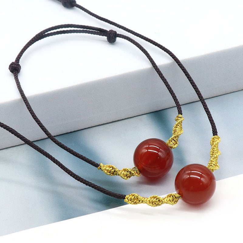 Red Agate Bead Bracelet&Necklace