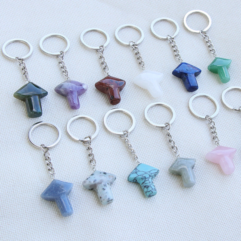 Crystal Mushroom Keychain