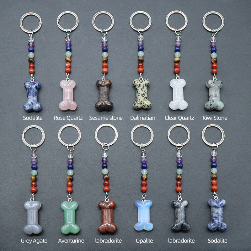 Crystal Bone Chakra Key Chain