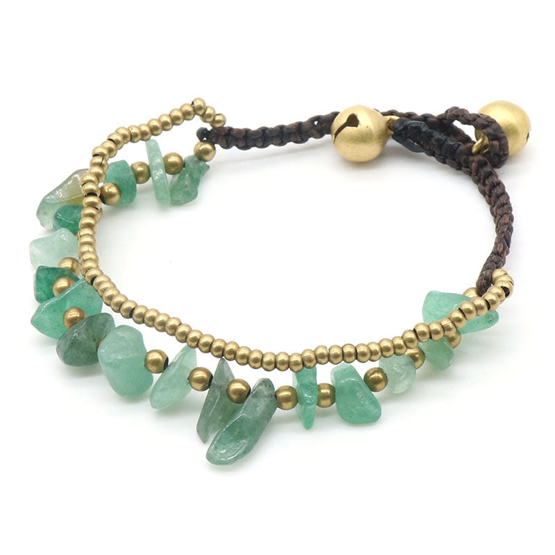 Crystal Chip&Gold Bell Bracelet