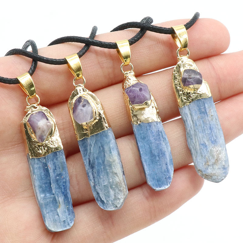 Amethyst&Kyanite Pendant