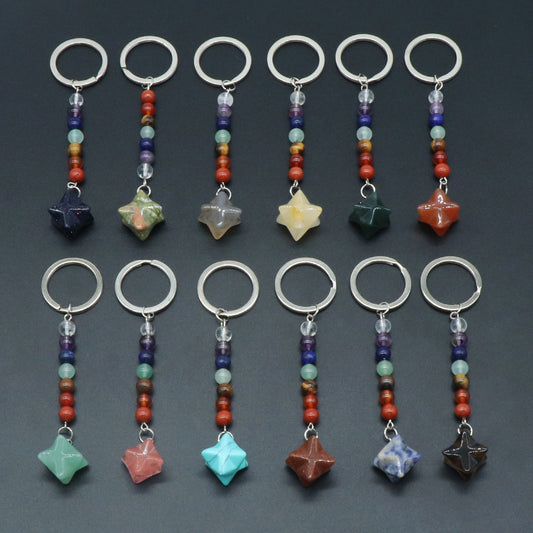 Crystal Merkaba Star Chakra Key Chain