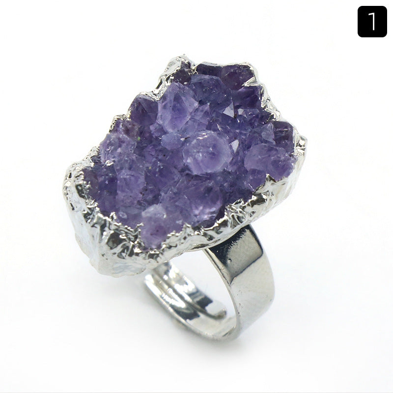 Amethyst Raw Cluster Ring