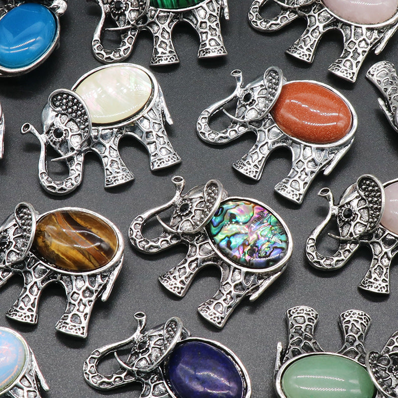 Crystal Elephant Brooch & Pendant