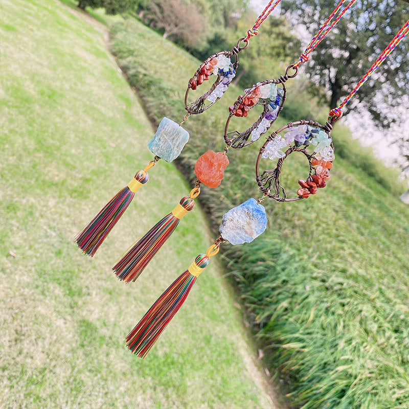 Crystal Chip Life Tree Raw Stone Car Hanging