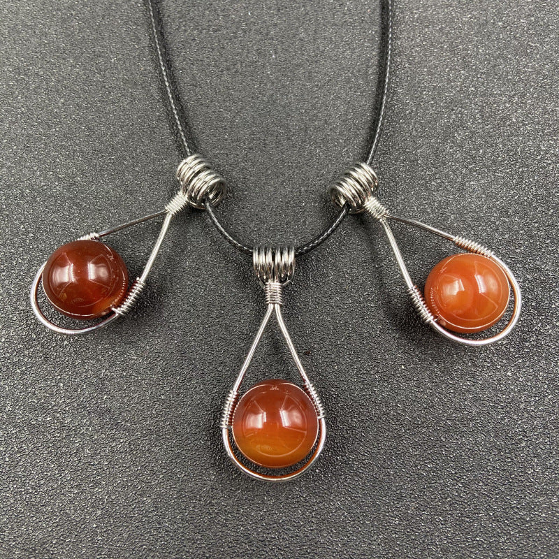 Red Agate Bead Pendant