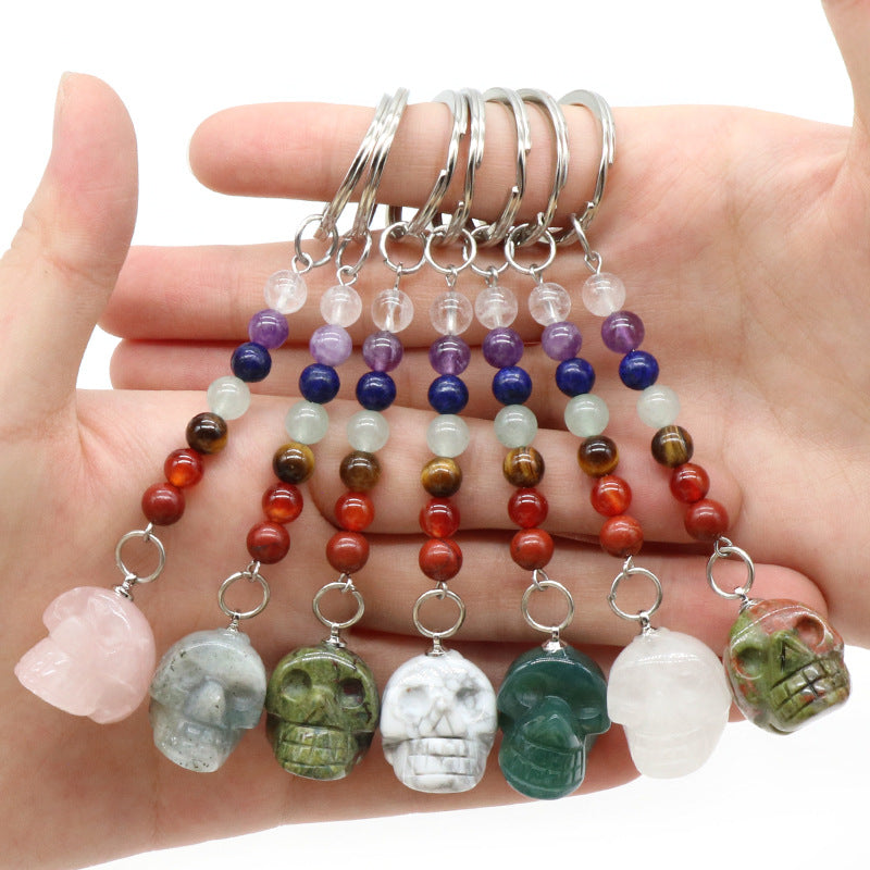 Crystal Skull Chakra Key Chain