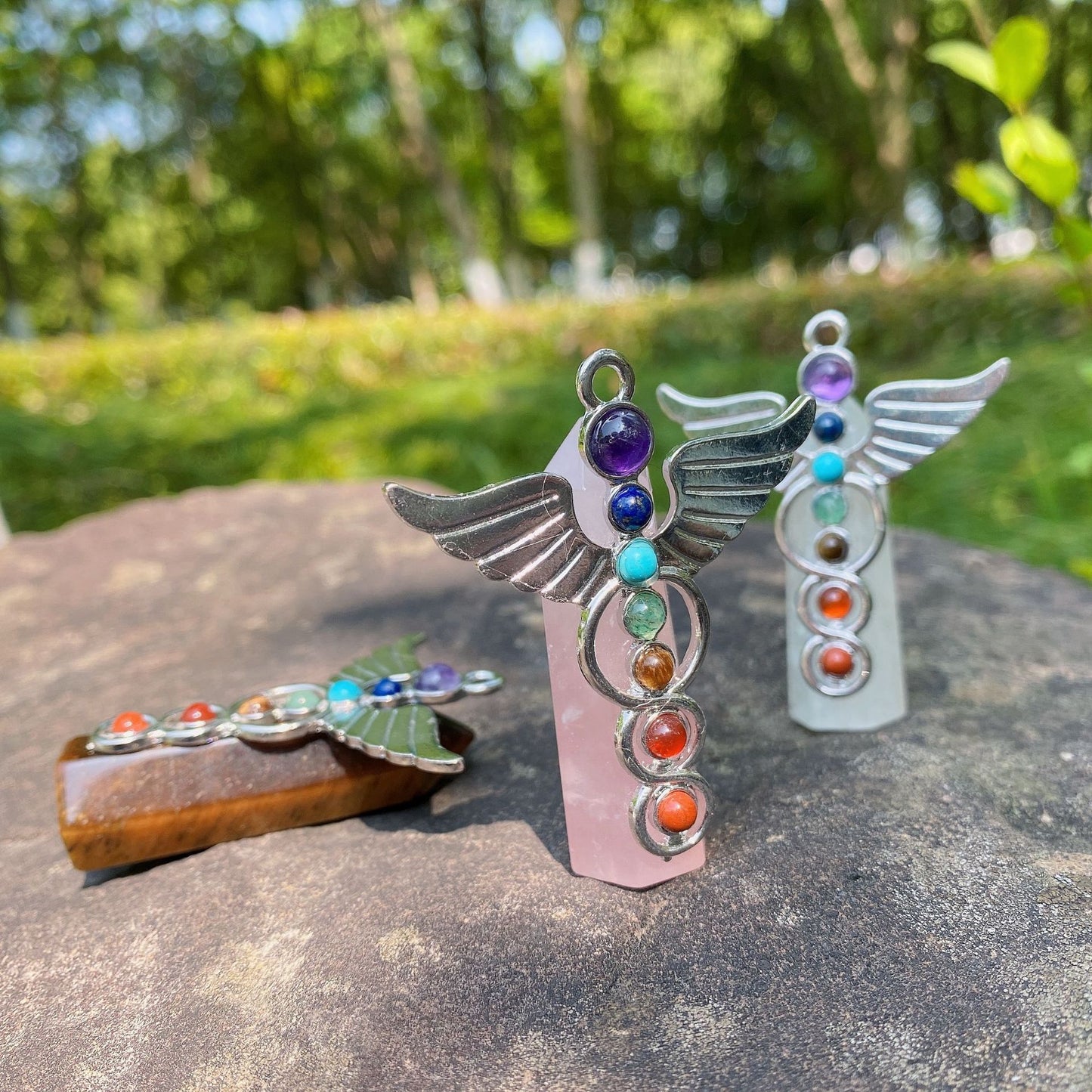 Chakra Angel Wand Pendant