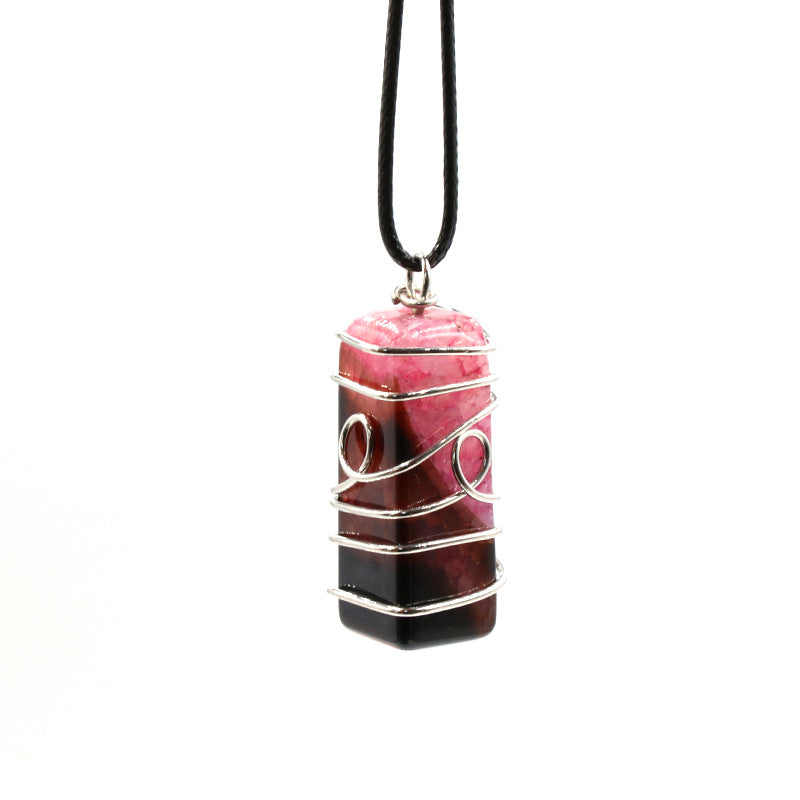 Agate Slab Wire Wrapped Pendant