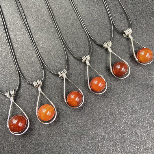 Red Agate Bead Pendant