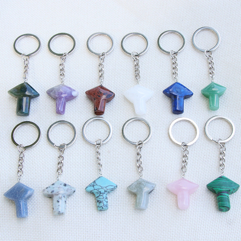 Crystal Mushroom Keychain