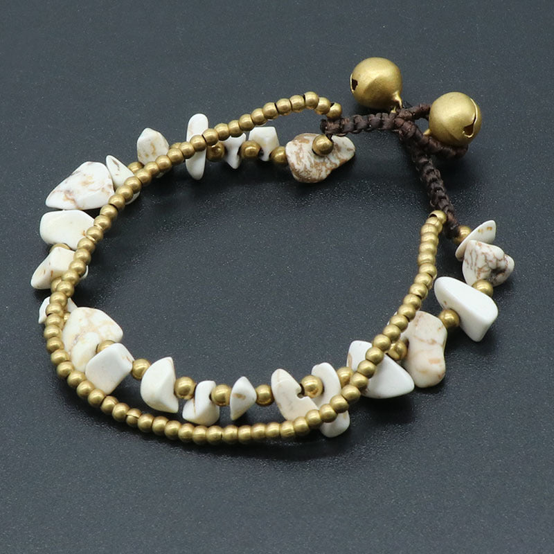 Crystal Chip&Gold Bell Bracelet