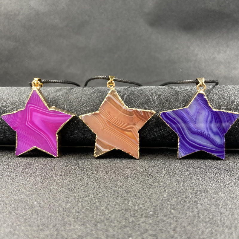 Colorful Agate Star Pendant