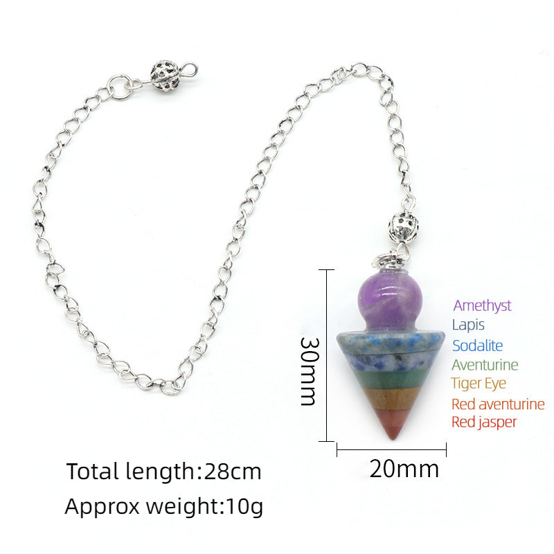 Amethyst Bead Chakra Pendulum