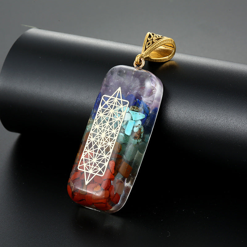 Chakra Chip Stones Orgone Pendant