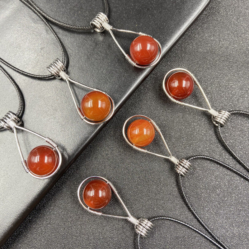 Red Agate Bead Pendant