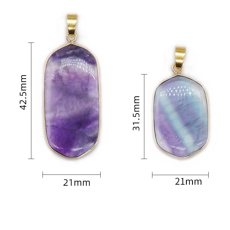 Gold Round Plated Fluorite Pendant