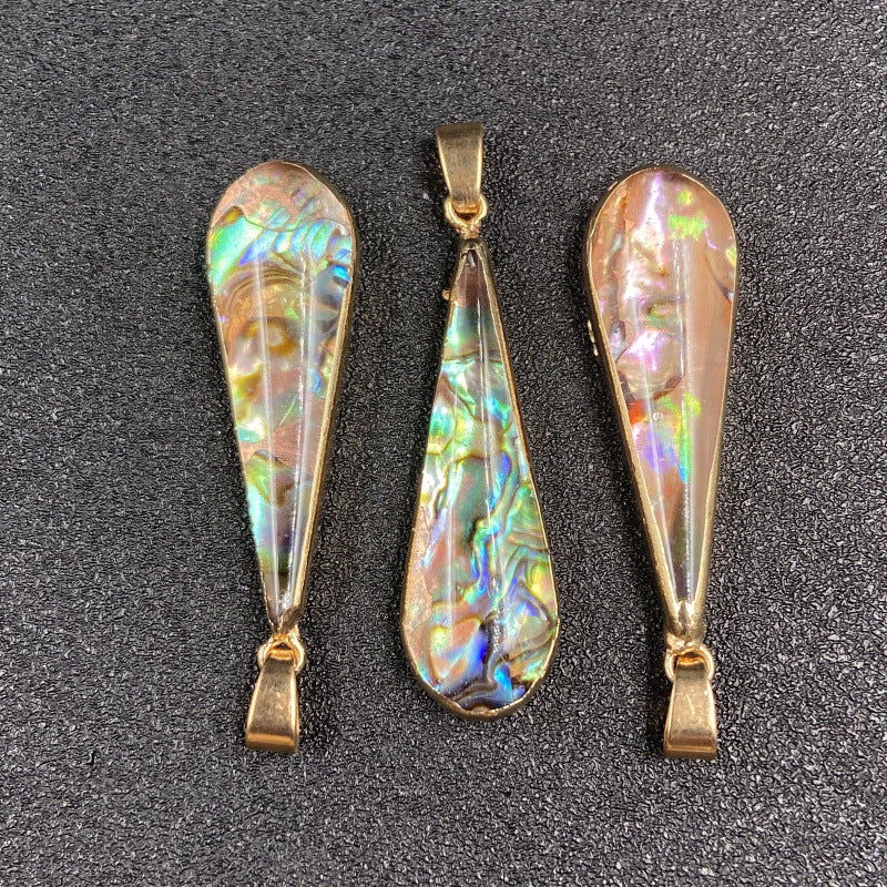 Abalone Shell Long Droplet Pendant