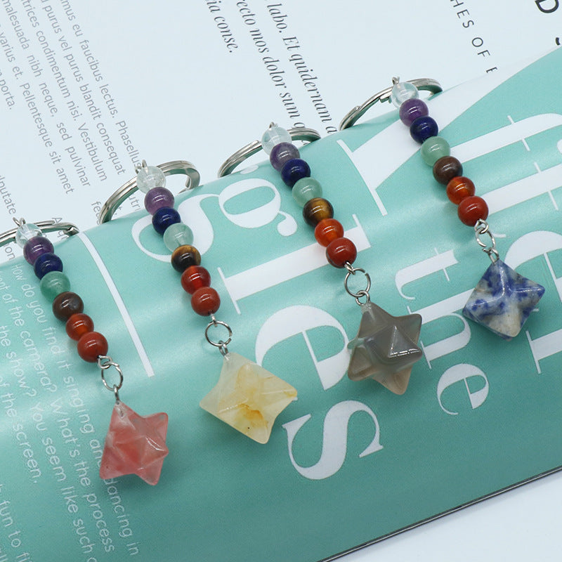 Crystal Merkaba Star Chakra Key Chain