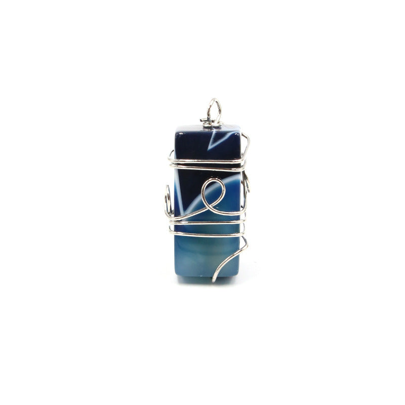 Agate Slab Wire Wrapped Pendant